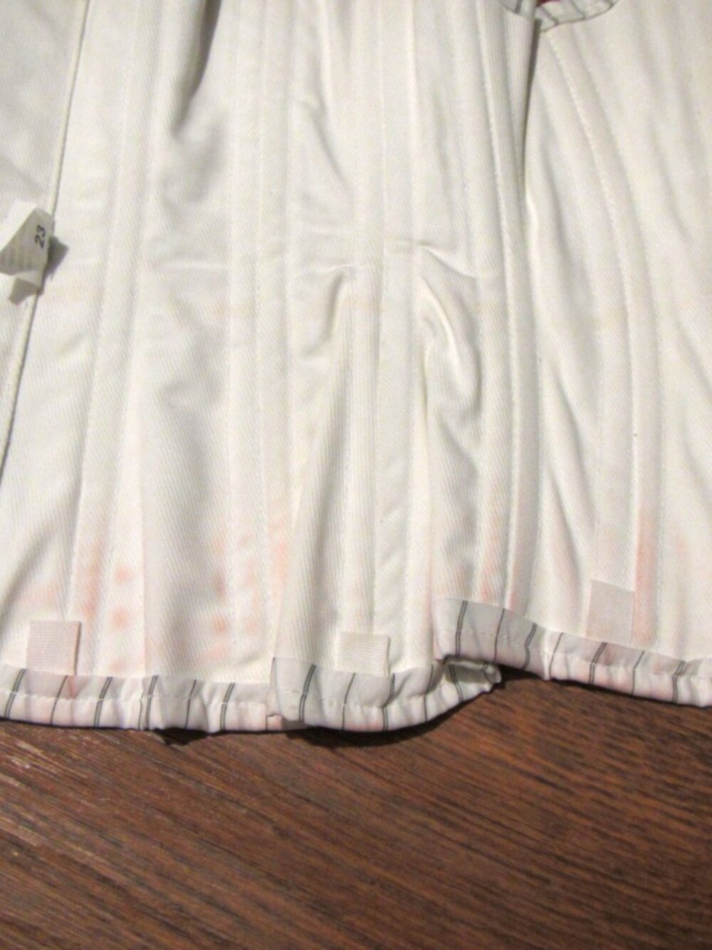 White Pinstripe Underbust Waist Training Corset Steel Boned 24" - Picture 14 of 15
